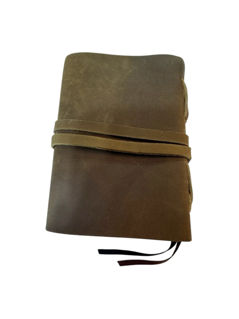 Vintage Style Leather Journal 5x7 New Wrap Tie Notebook Rustic Handmade Look